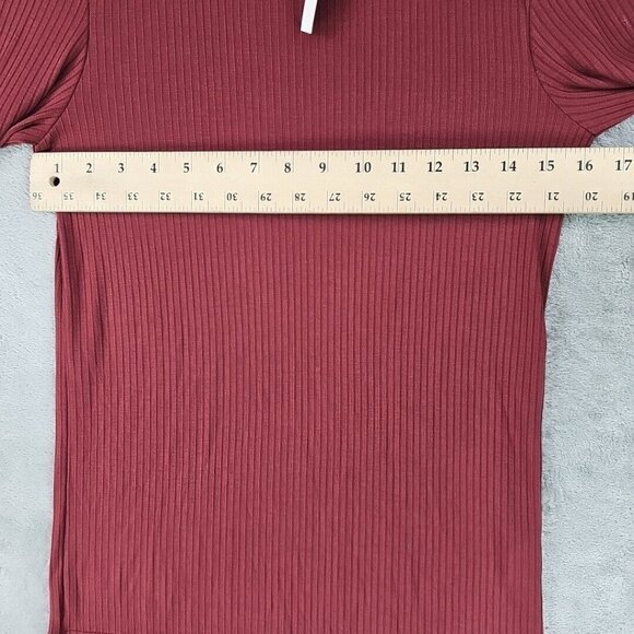 Madewell Top Womens Size M Rouge Turtleneck Ribbed Knit Lightweight Stretch NWT - Picture 8 of 8